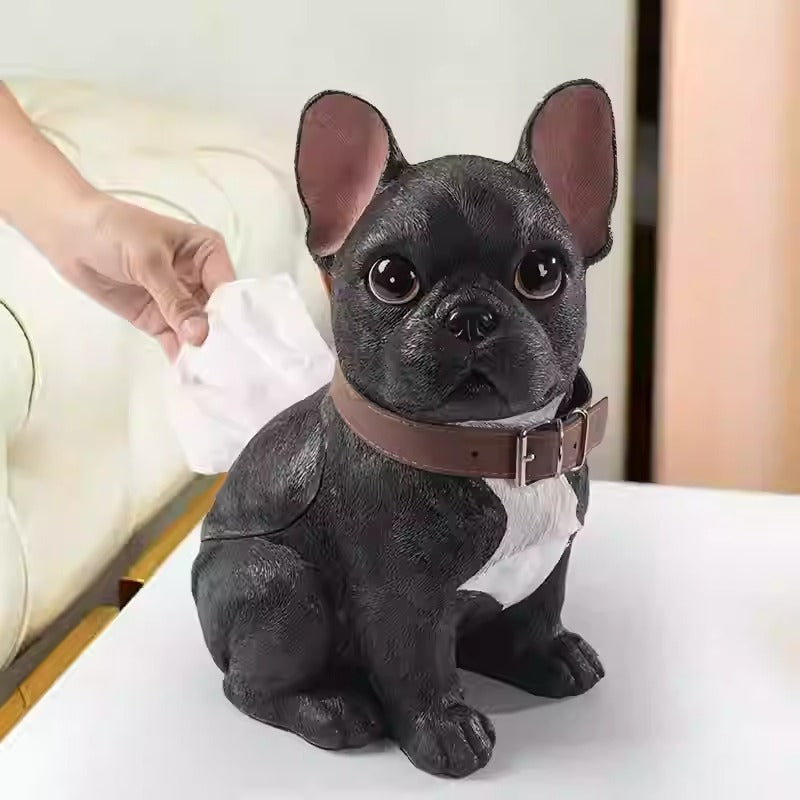 Fashion-Forward Nosepull Frenchie Tissue Box Holder – Cute Resin Dog ...