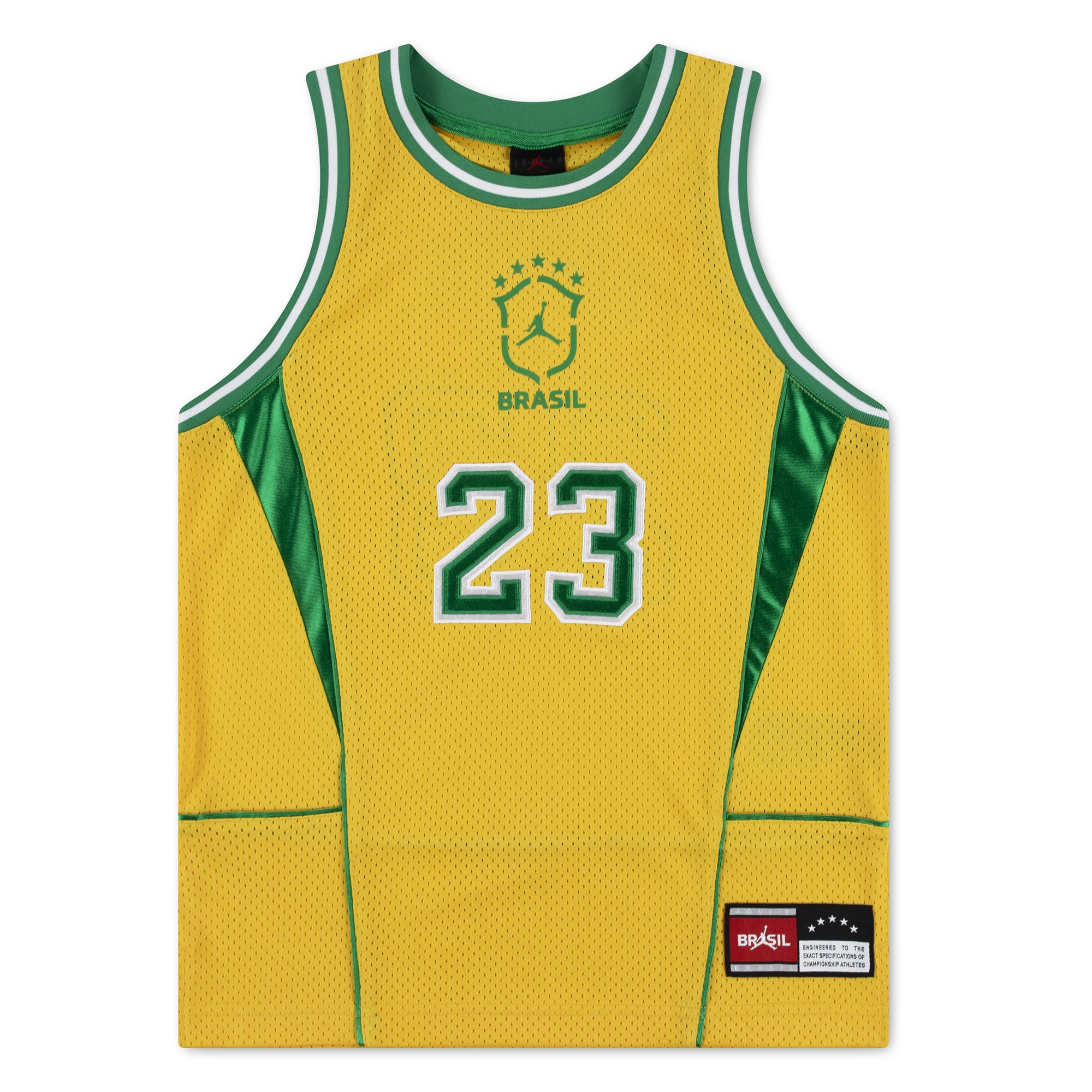 [SJH] Brazil National Team Youth Mesh Basketball Fashion Jersey - Yellow