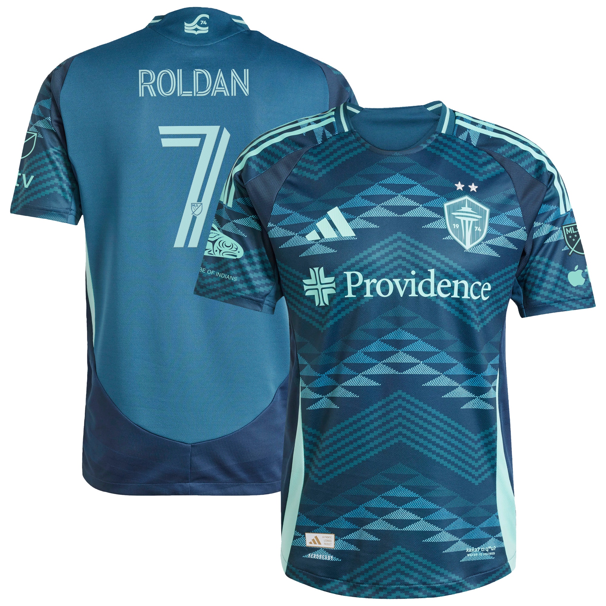 [SJH] Cristian Roldan Seattle Sounders FC 2025 The Salish Sea Kit On-Field Authentic Jersey - Blue