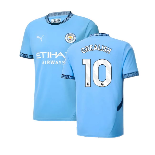Stretchable 2024-2025 Home Authentic Jersey Grealish 10 Adults Fa#657
