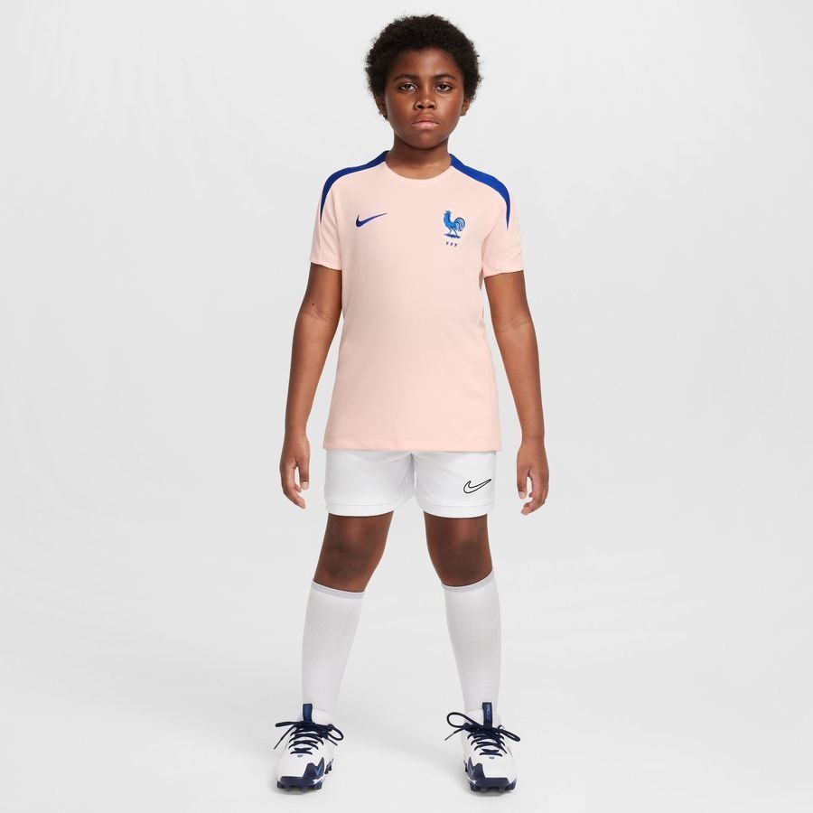 France Training T-Shirt Dri-FIT Strike Women's EURO 2025 - Washed Coral/Bright Blue Kids