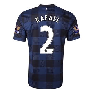 13-14 Manchester United 2 RAFAEL Away Black Jersey Shirt - Official