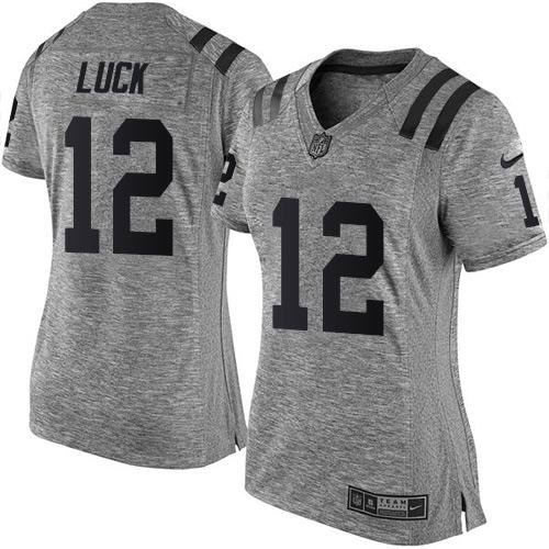 NFL I C Colts #12 Andrew Luck Gray Limited Jersey - Authentic Quality