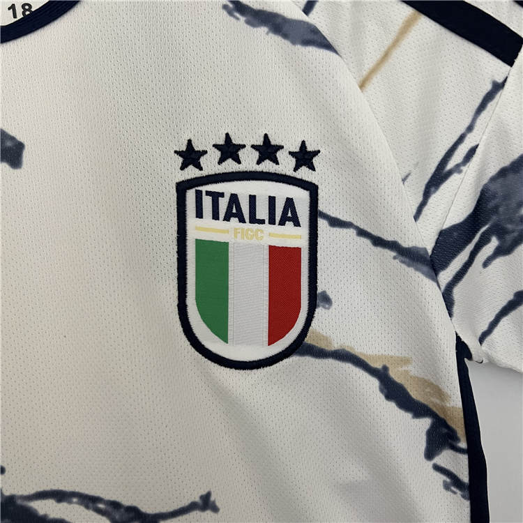 Kids Italy 2023 Away White Soccer Kit ShirtShorts - Official Replica