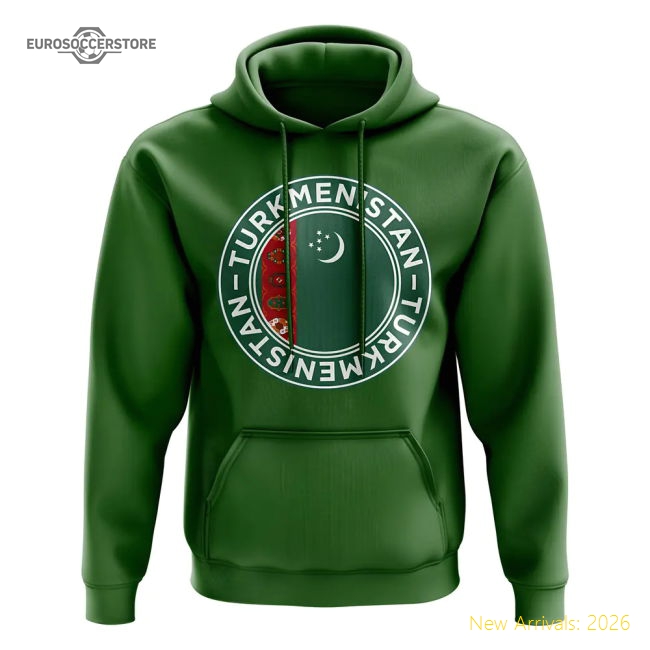 First-class Turkmenistan Football Badge Hoodie (green) - World Cup Edition