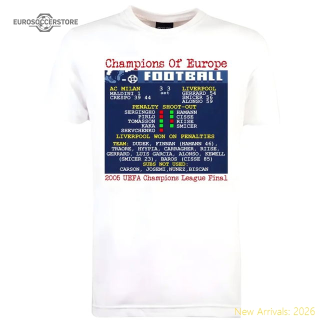 Official 2005 Champions League Final (liverpool) Retrotext T-shirt