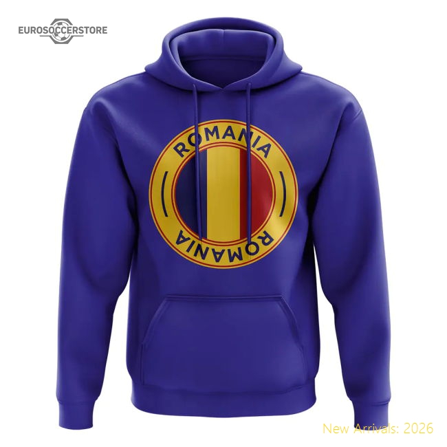 Romania Football Badge Hoodie (Royal)