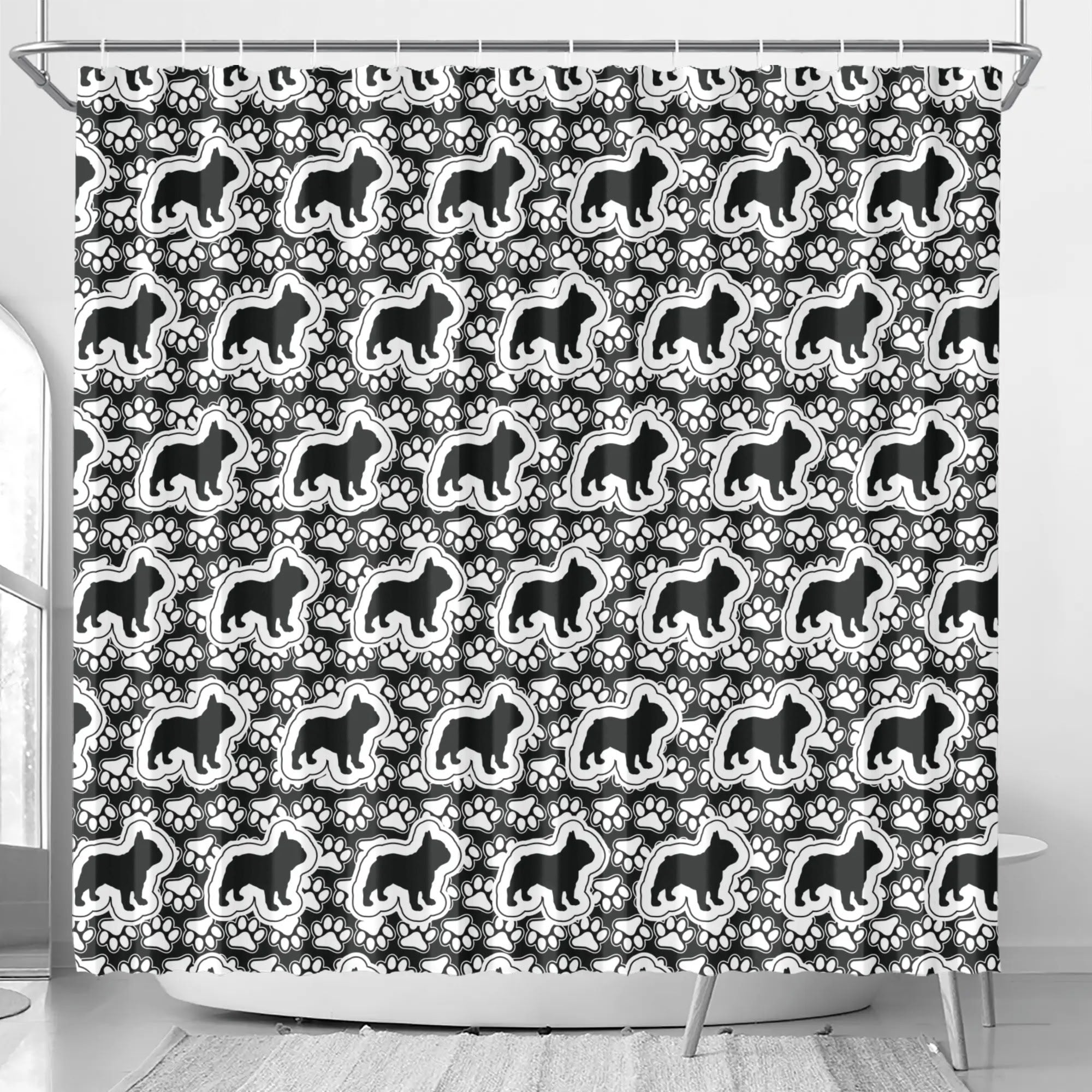 Sophie - Premium Shower Curtain For Frenchie Lovers Paw Protection