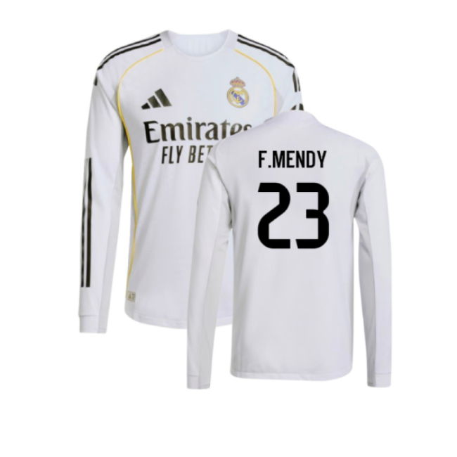 Camiseta Real Madrid 2025-2026 Local Hombres - Oficial Con Mendy 23