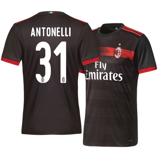 AC Milan Third 201718 Luca Antonelli 31 Soccer Jersey Shirt -
