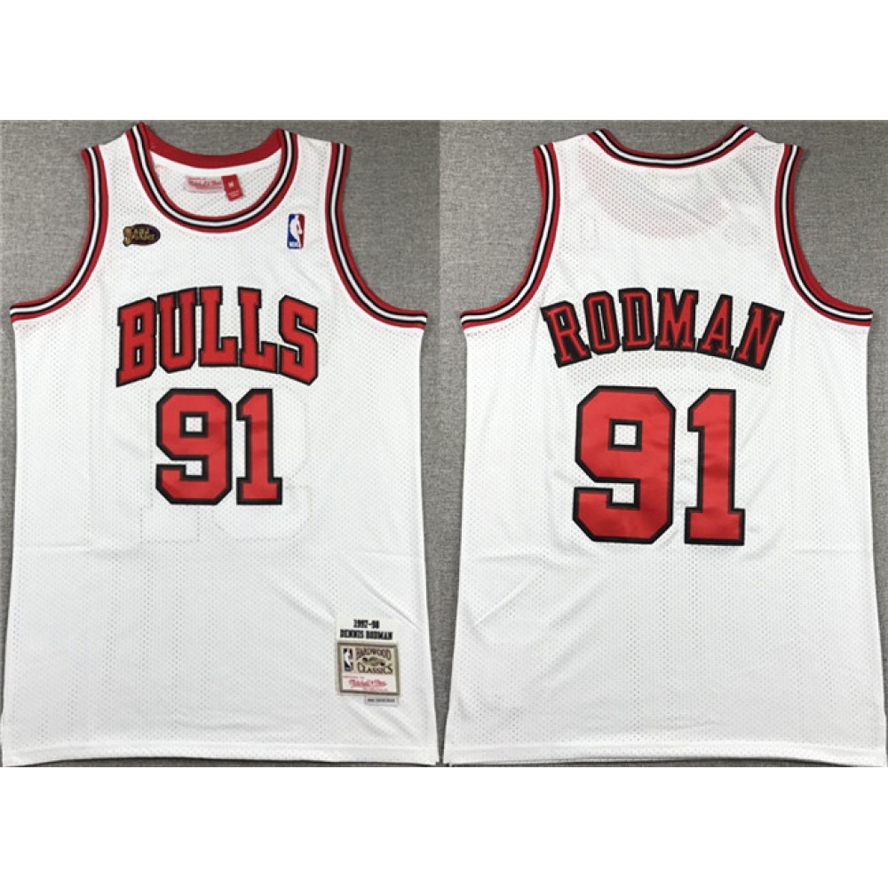 Pro Grade 91 Chicago Bulls White Jersey - - Basketball Fan Gear
