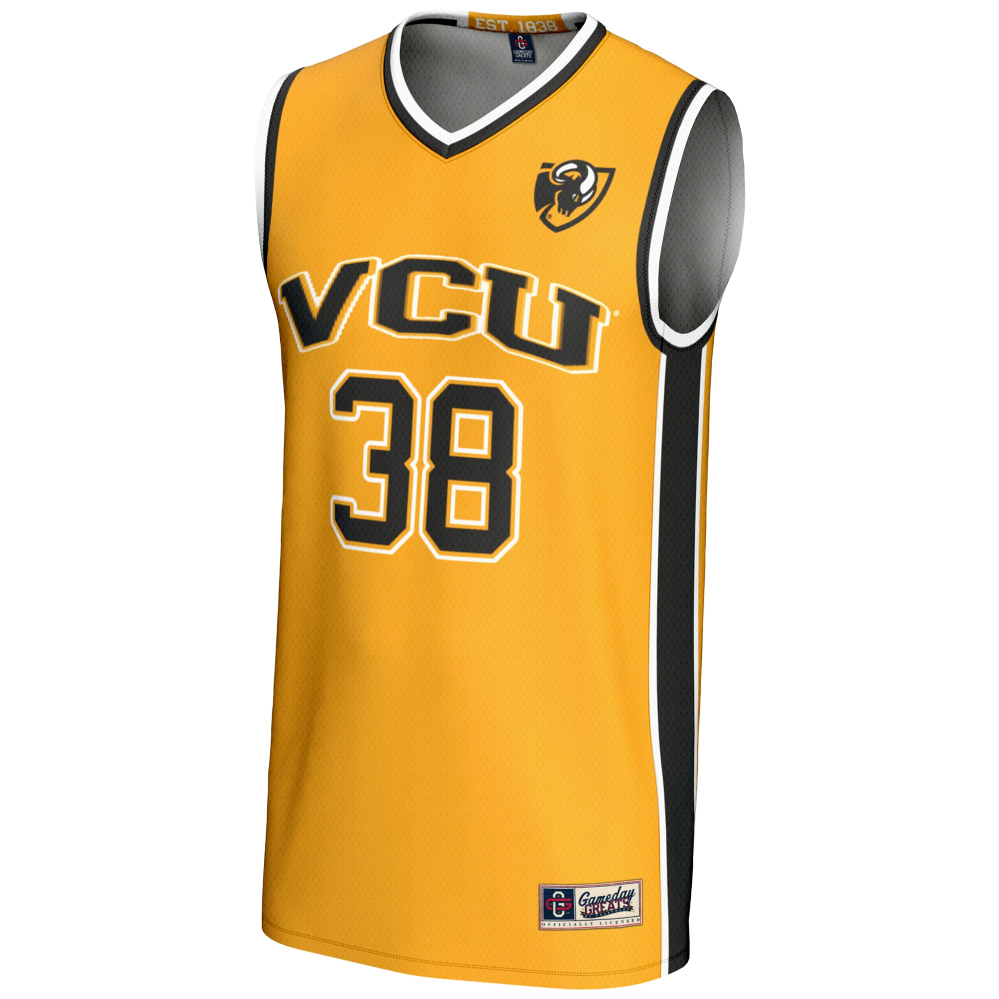 [NJP] VCU Rams GameDay Greats Unisex Lightweight Basketball Jersey - Gold