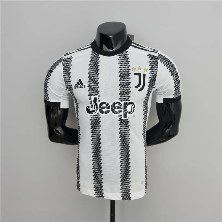 2223 Juventus Home White Black Soccer Jersey Football Shirt Player
