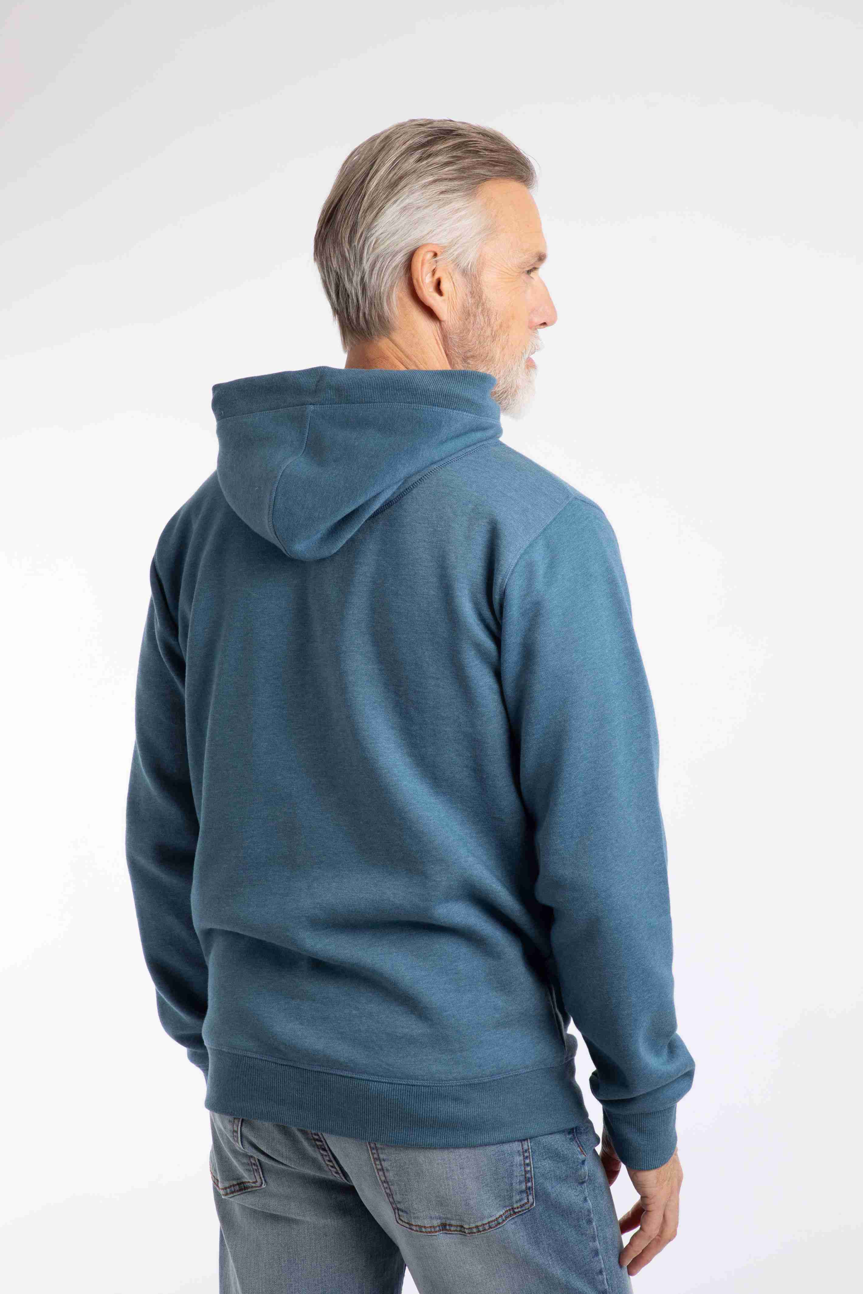 Bryant Front Print Graphic Popover Hoodie Washed Blue