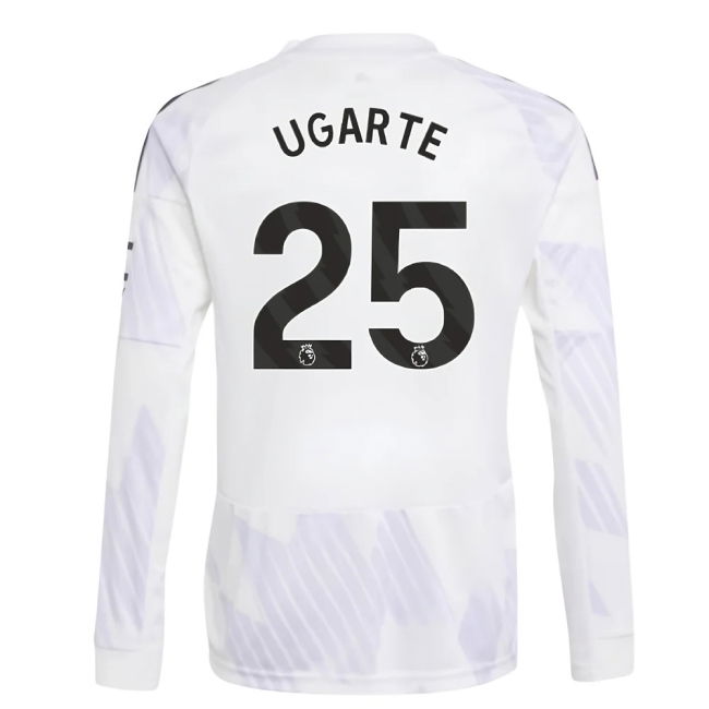 Man Utd 2025-20 Away Football Shirt with Ugarte Printing L M S Kids
