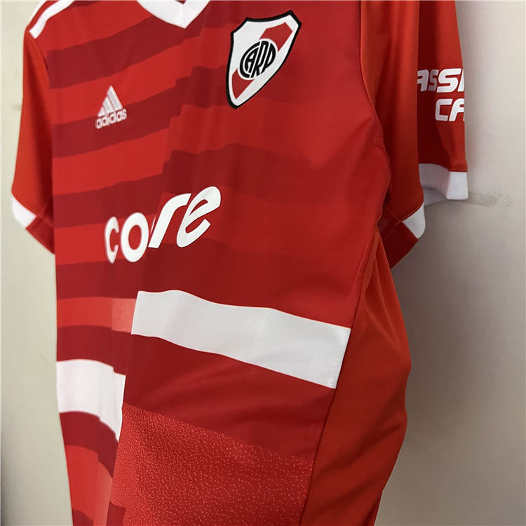 Durable River Plate 2324 Away Red Soccer Jersey Footbal Shirt