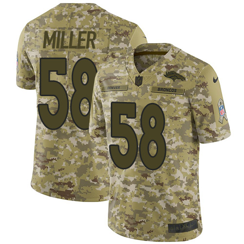 Authentic NFL W D B Broncos #58 Von Miller Team Color Limited Jersey