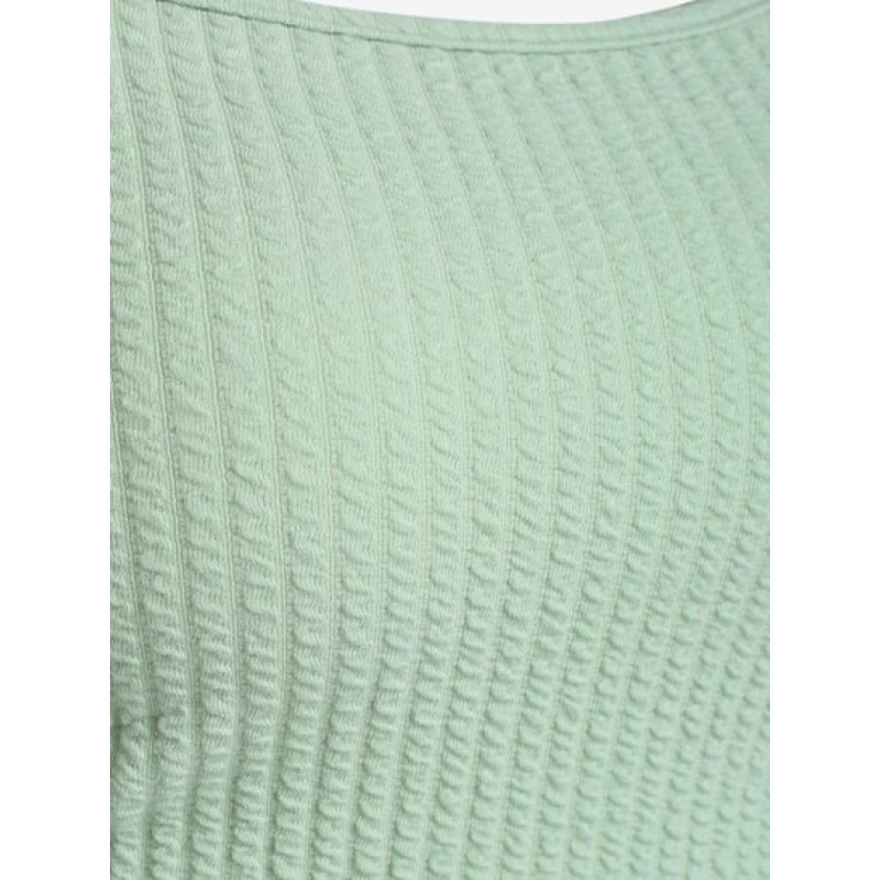 Textured Tie Back Ruched Tee DI9828