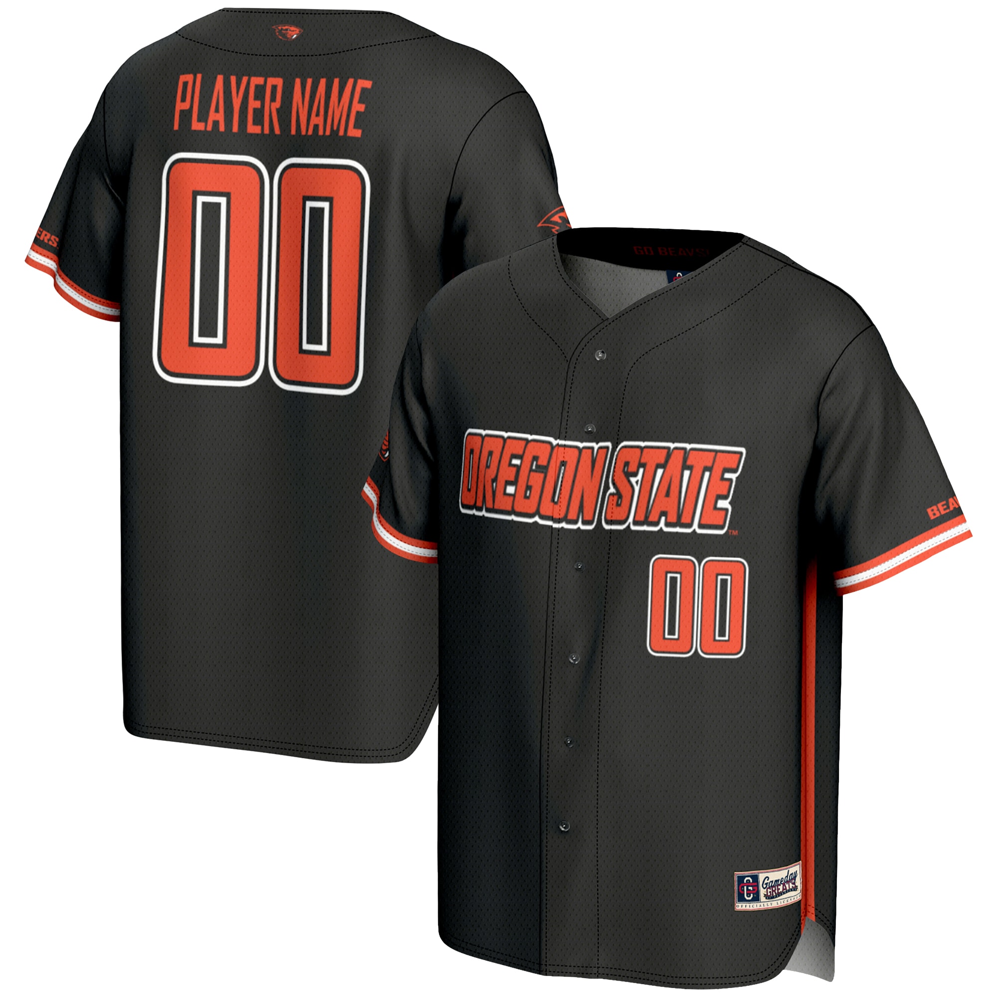 [NJP] Oregon State Beavers GameDay Greats NIL Pick-A-Player Lightweight Baseball Jersey - Black