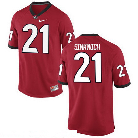 Men's Georgia Dawgs Red 2016 official Frank Sinkwich #21 embroidered