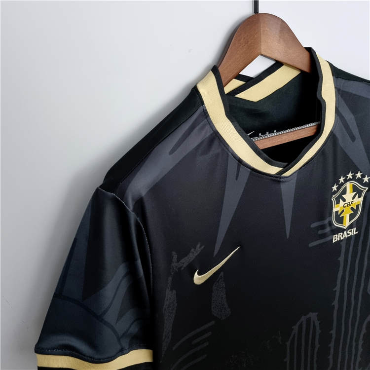Licensed Elite Authentic Quick Dry 2022 BRAZIL BLACK SHIRT