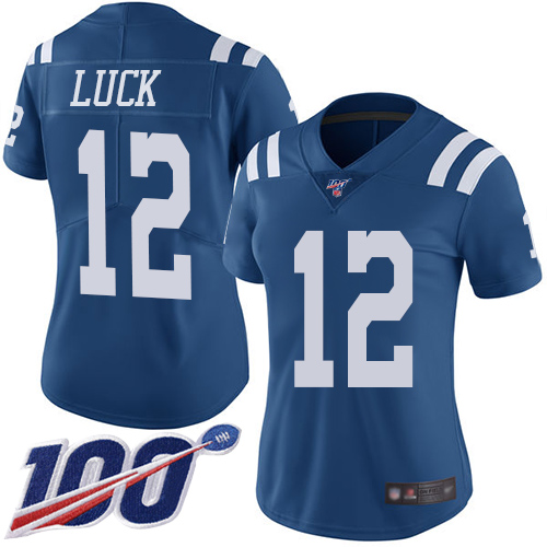 NFL I C Colts #12 Andrew Luck Blue Limited Jersey - Authentic Quality