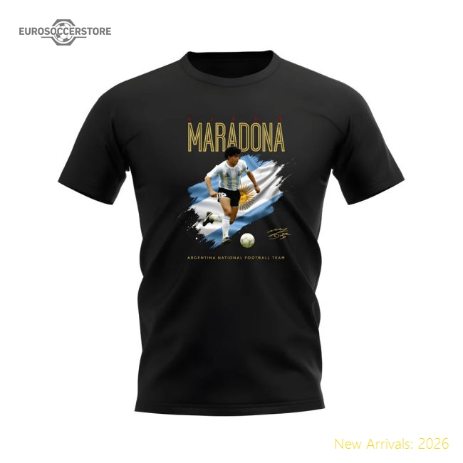 Exceptional Diego Maradona South American Giants Image T-shirt (black)