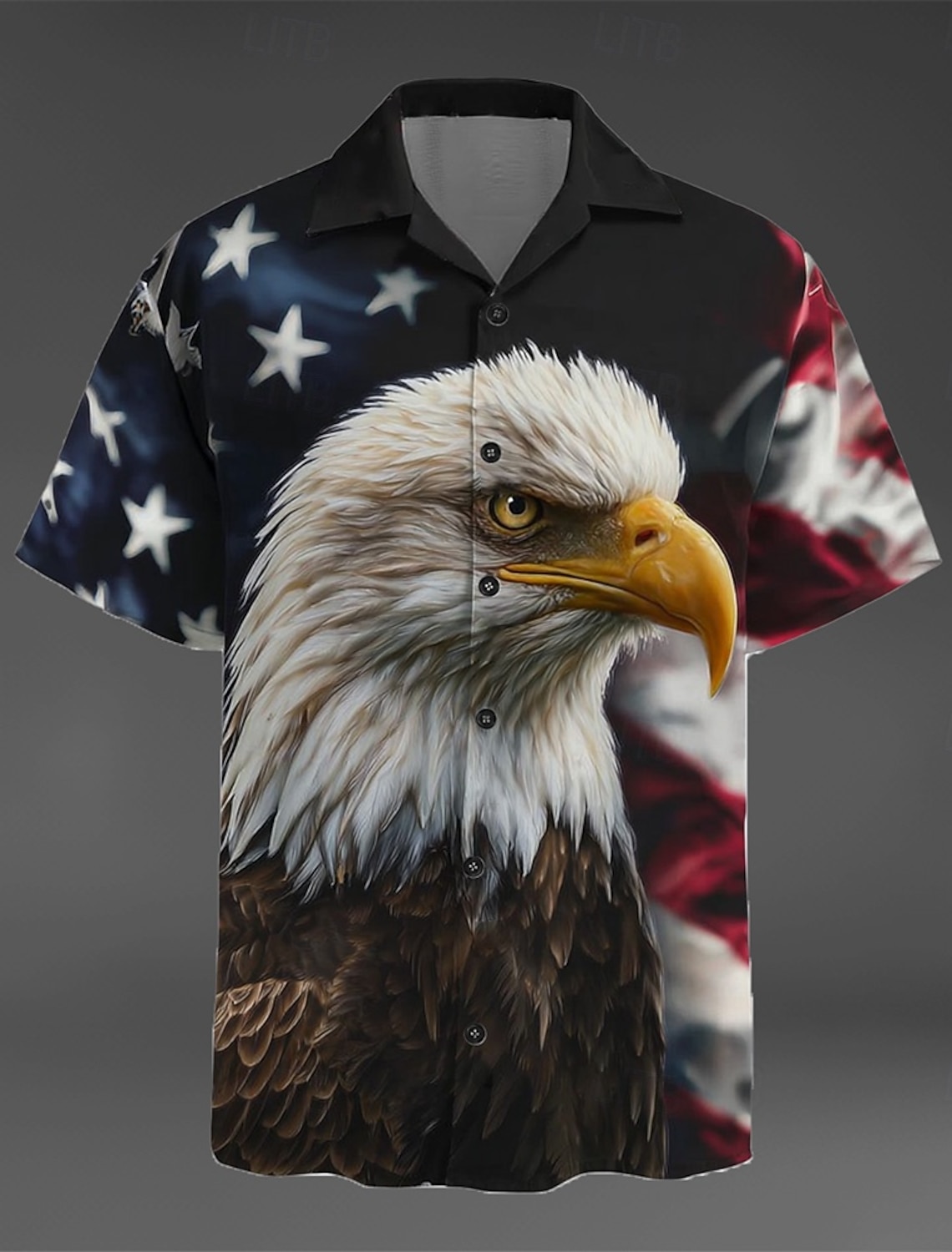 Men's Skull 4th of July U.S. 250th Anniversary US Flag Shirt Button Up Shirt Short Sleeve Patriotic Outdoor Holiday Summer Spring Turndown 3D Print Collared Shirts Black Dark Red Dark Blue