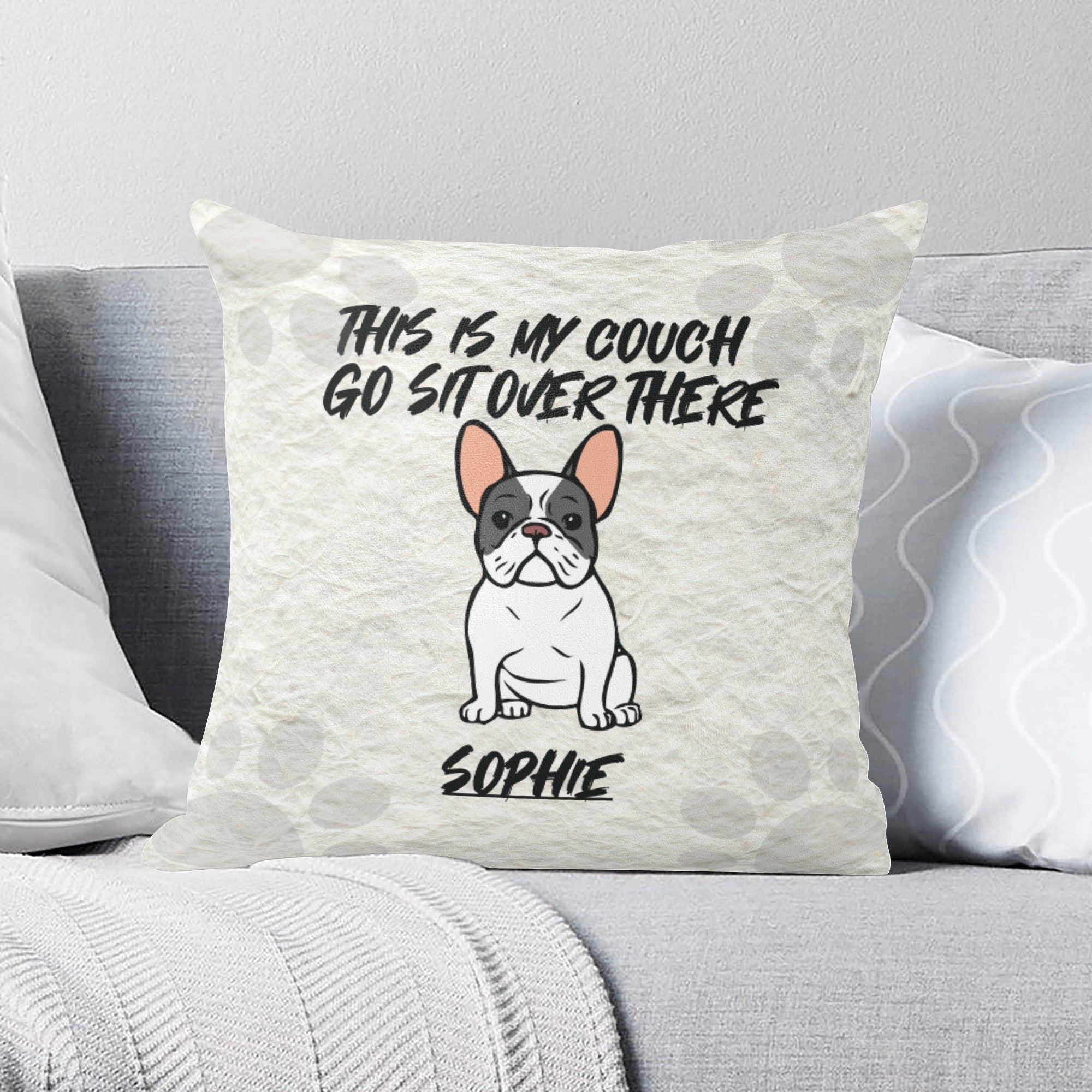 Bulldog Custom Pillow With Frenchie Name Summer Wear | Vet-recommended