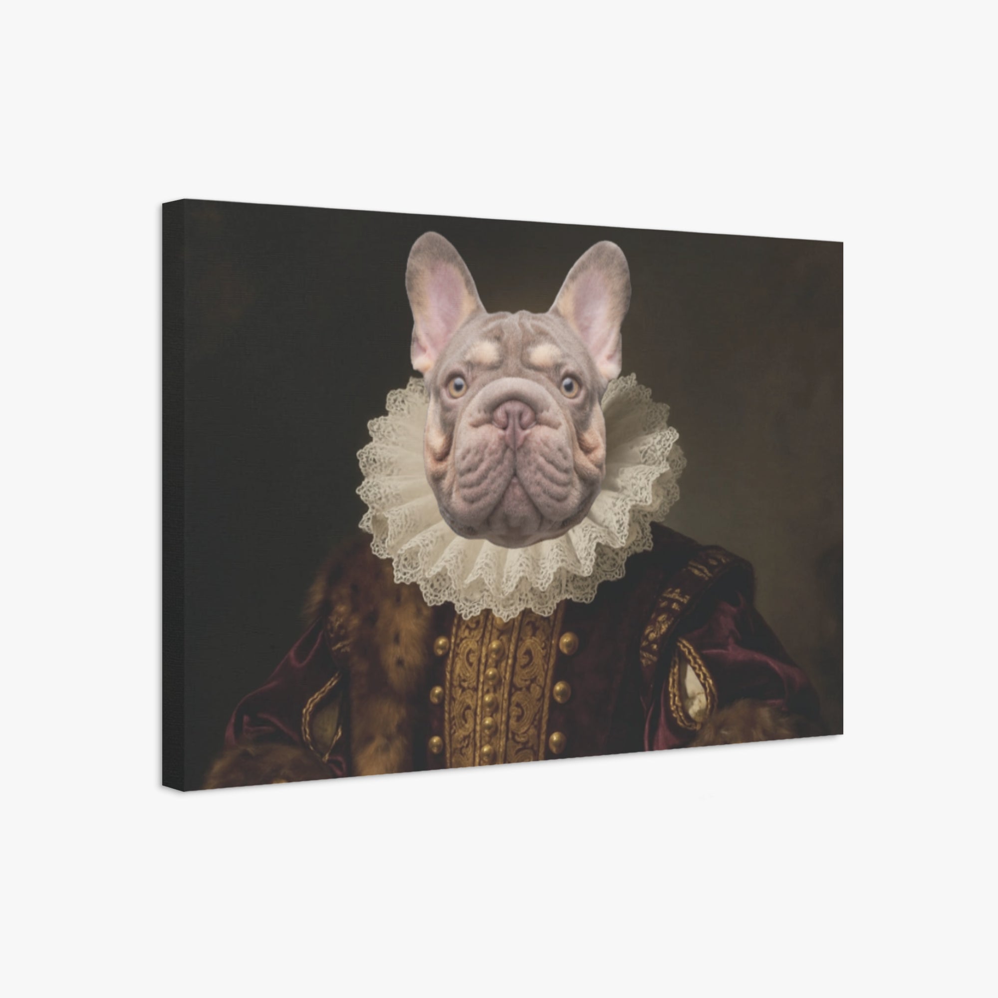 Comfortable Smoky - Personalized Adorable Frenchie Canvas Wall Art fo...