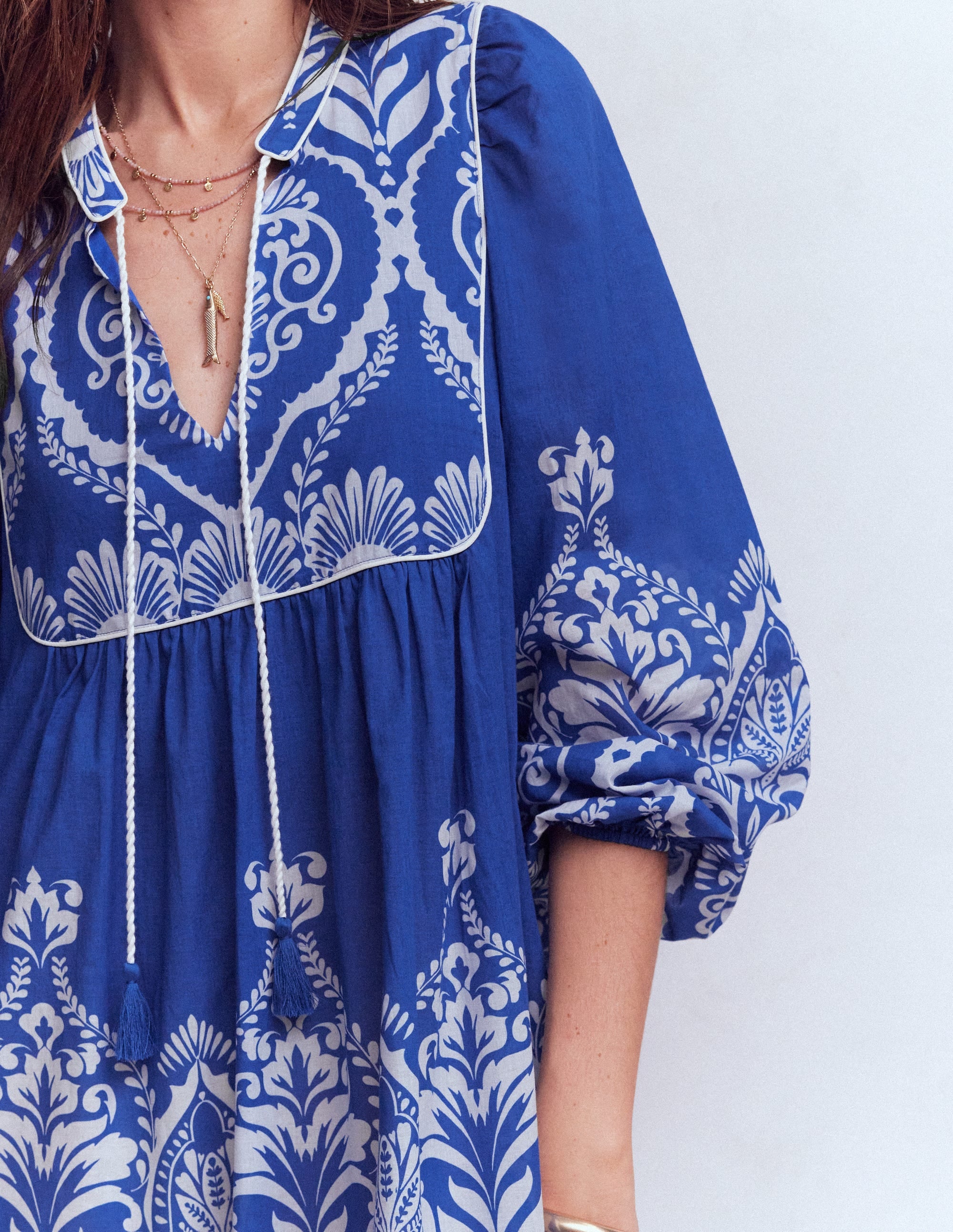 Boho Tie Neck Kaftan