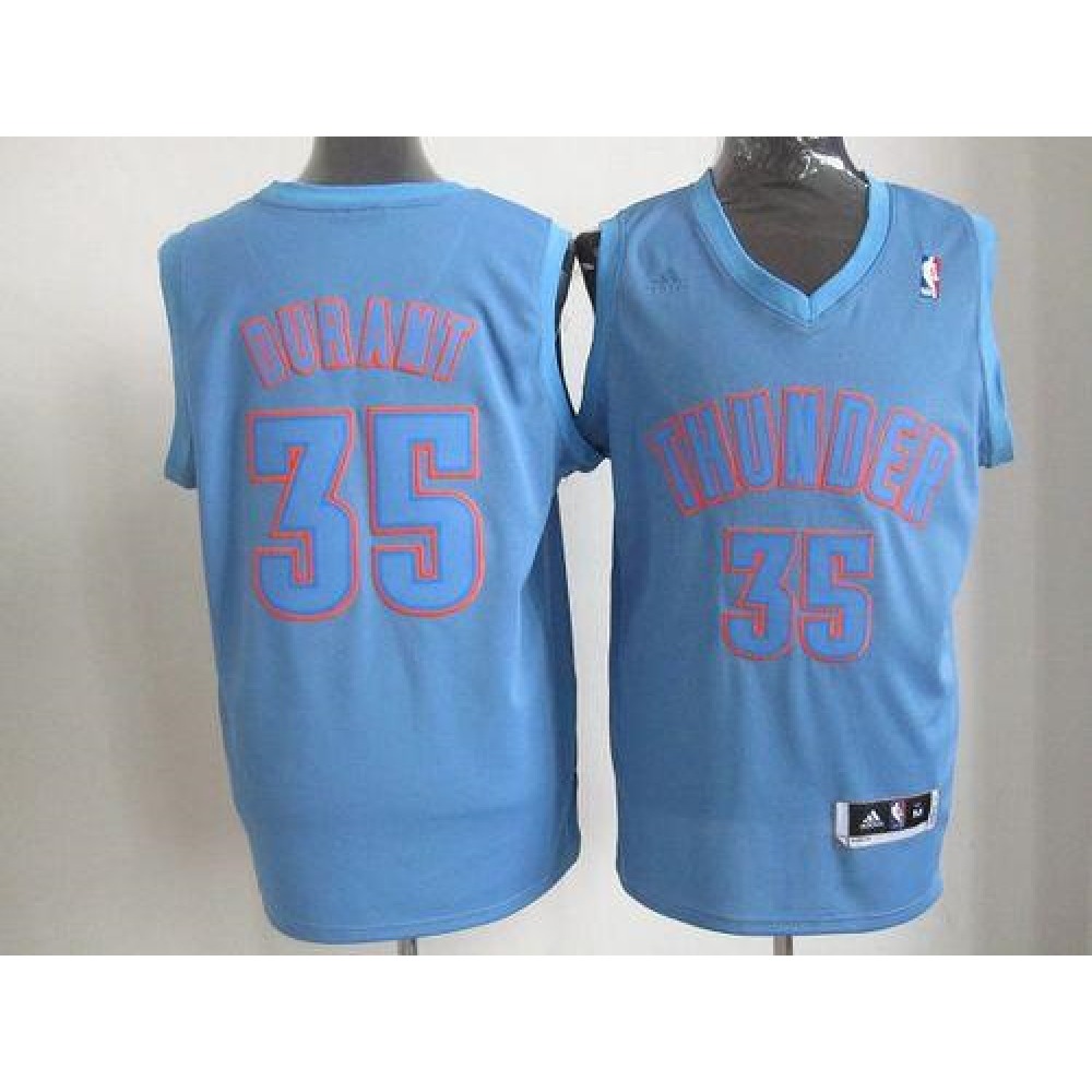 Thunder #35 Kevin Durant Blue Big Color Fashion Stitched NBA Jersey