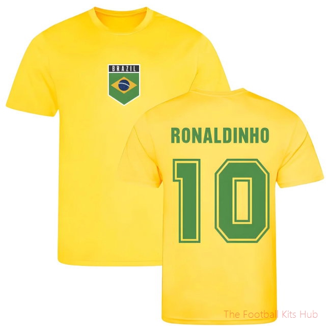 Men Ronaldinho Brazil Training Jersey (Yellow)