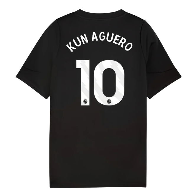 2025-2026 Man City Training Jersey (Black) - Kids (Kun Aguero 10) (...