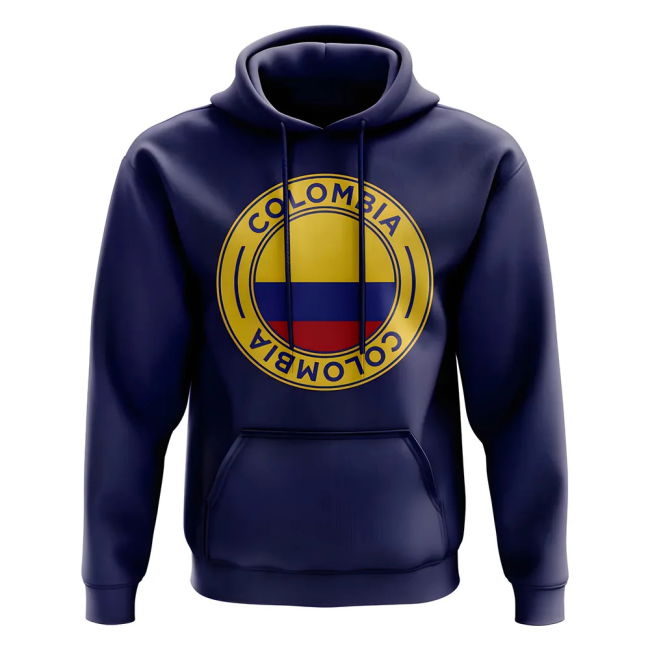 Premium Colombia Football Badge Hoodie (Navy) Official Player