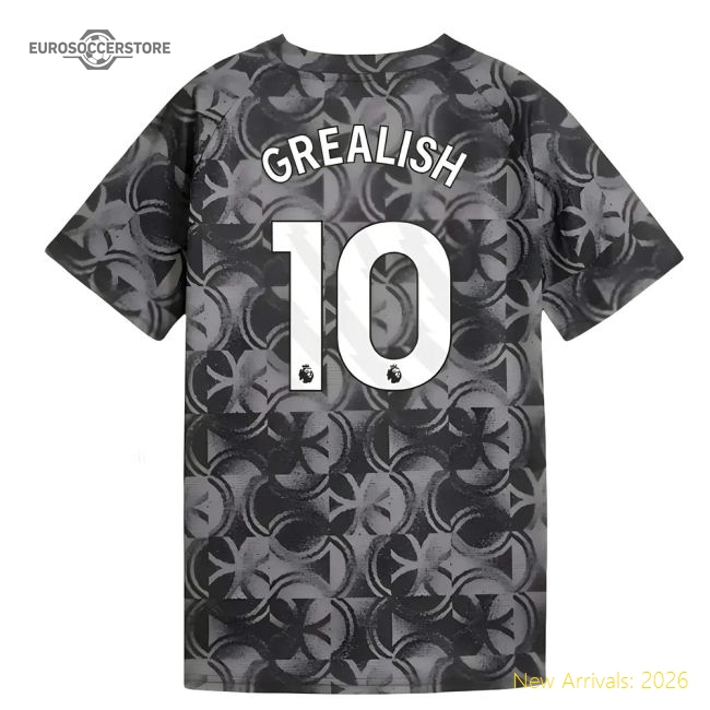 Jersey Black - Kids Grealish 10 2025-2026 Man City Warm Up Official