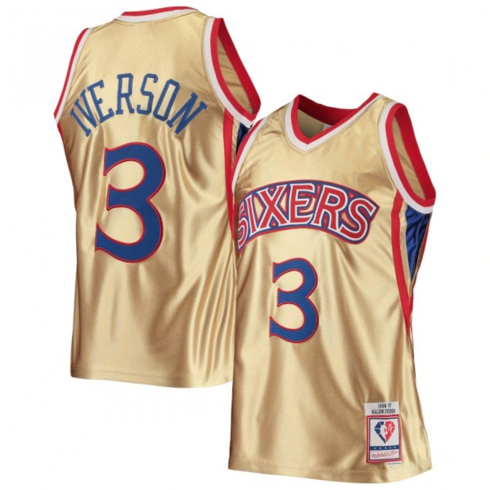 Game Day Classic Men's PHI #3 Allen Gold Basketball Jersey