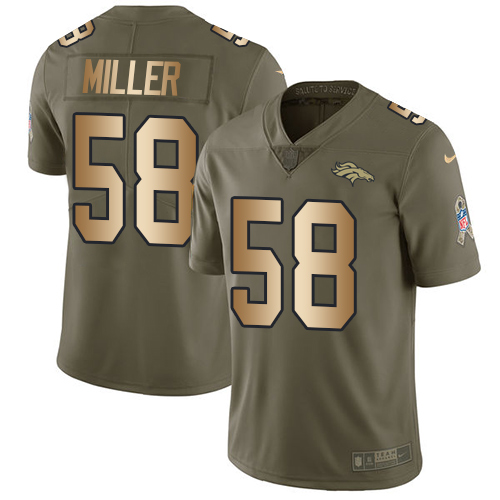 NFL W D B Broncos #58 Von Miller Team Color Limited Jersey - Authen...