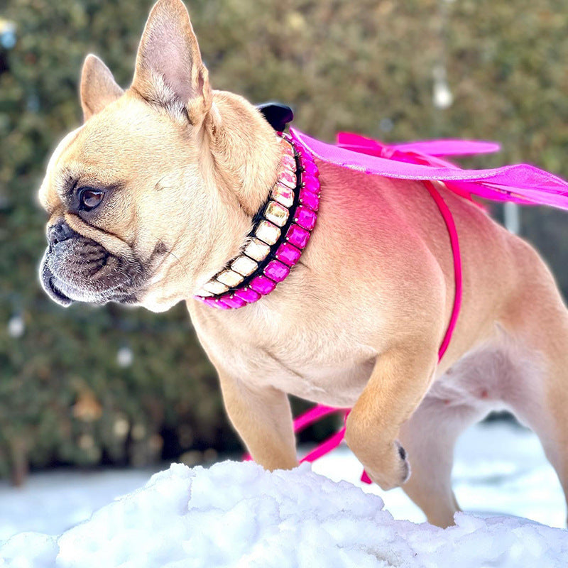 Breed-Designed Diamondpaws Luxury Frenchie Collar Rhinestone Necklace...