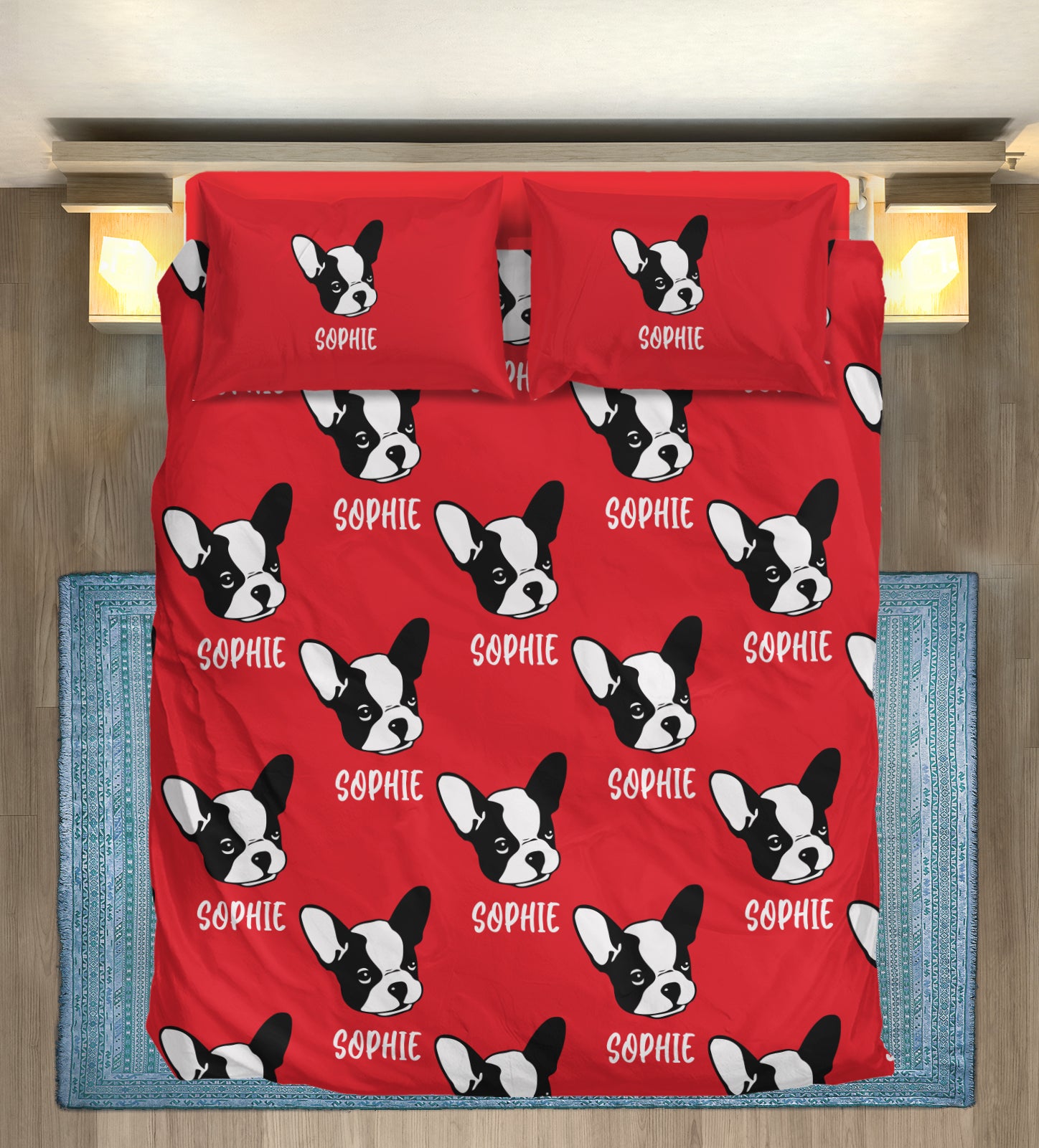 Bedding Set With Frenchie's Name - Comfortable Bedding Set Summer Wear