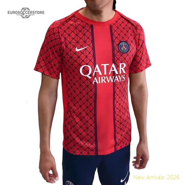 Popular 2025-2026 Psg Academy Pro Away Pre Match Shirt (Red)