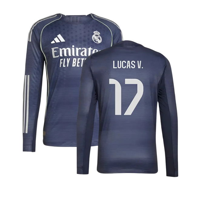 2025-2026 Real Madrid Long Sleeve Away Shirt for (Adult