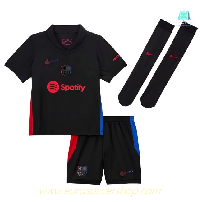 2024-2025 Barcelona Away Little Boys Mini Kit (Lamine Yamal 19)