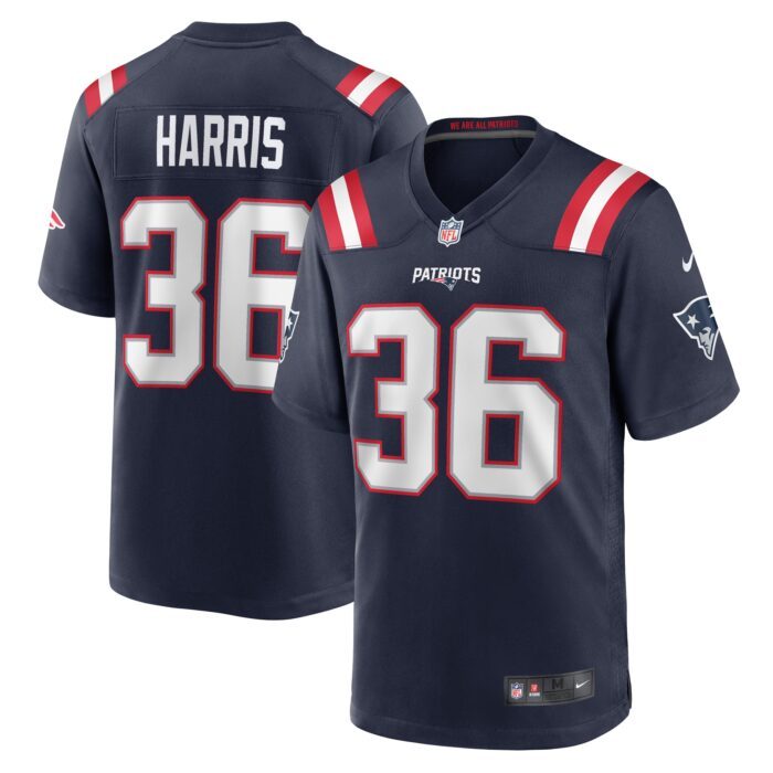 Men's New England Patriots Kevin Harris Nike Navy Game Pla...