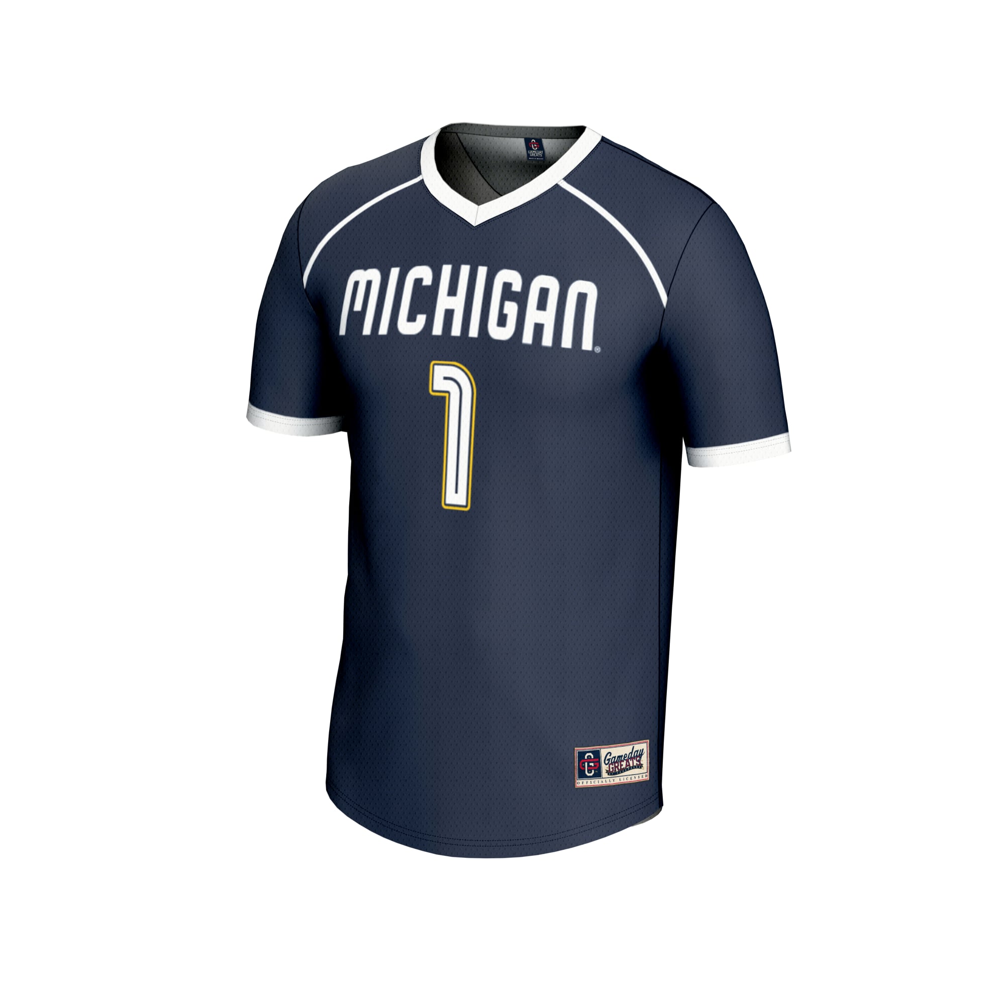 #1 Michigan Wolverines GameDay Greats Unisex Lightweight Women's Lacrosse Fashion Jersey - Navy