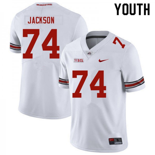 Youth Ohio State Buckeyes #74 Donovan Jackson White Nike Stitch Jersey