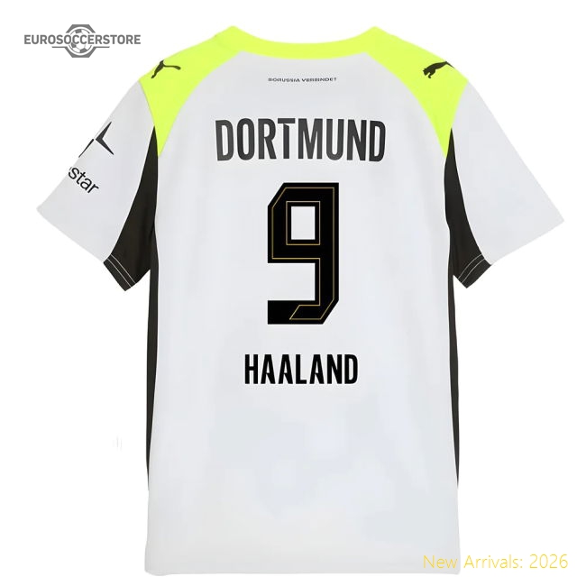Supporter 2025-2026 Borussia Dortmund Away Shirt (Kids) (Haaland 9)