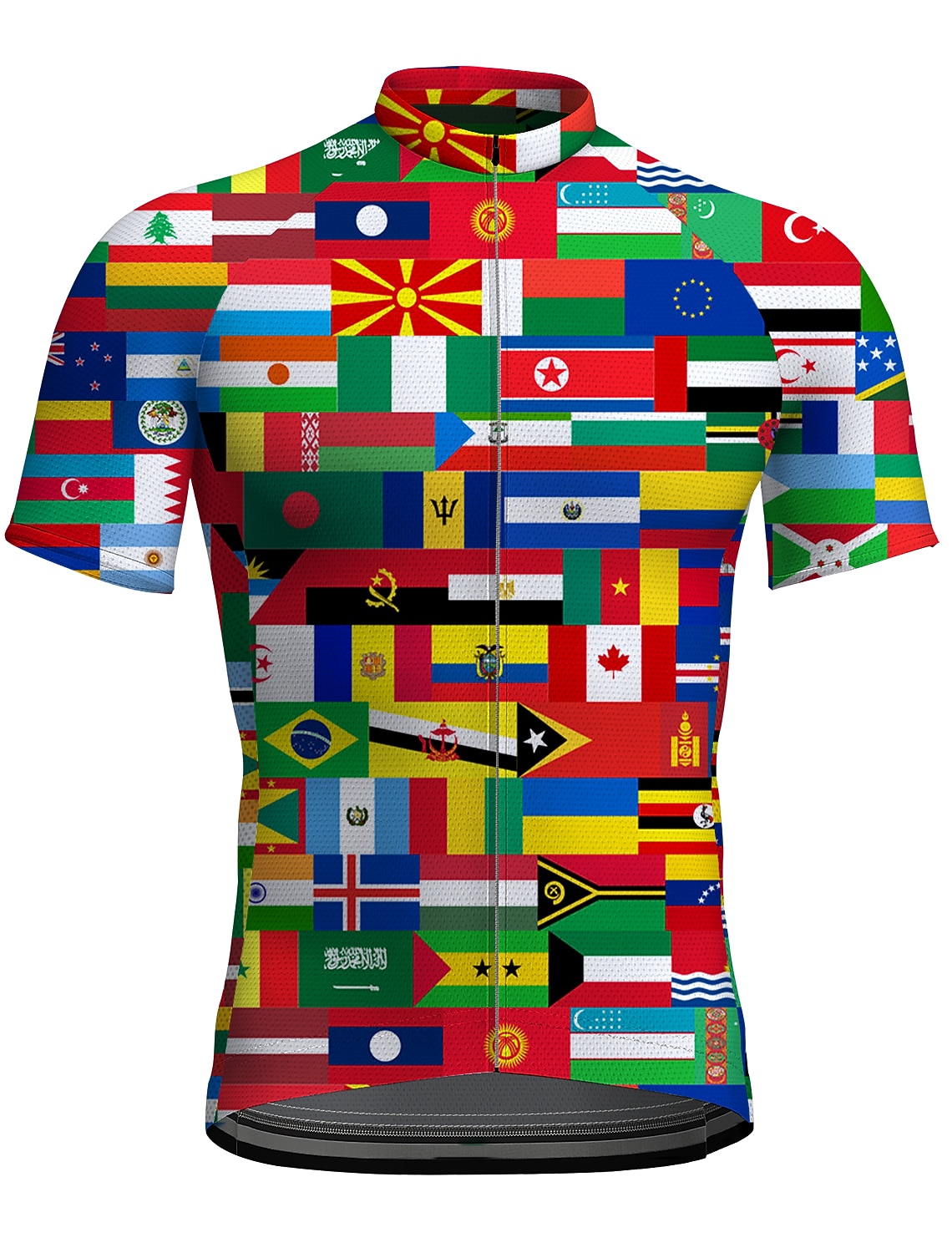 Men's Cycling Jersey National Flag Short Sleeve Bike Top with 3 Rear