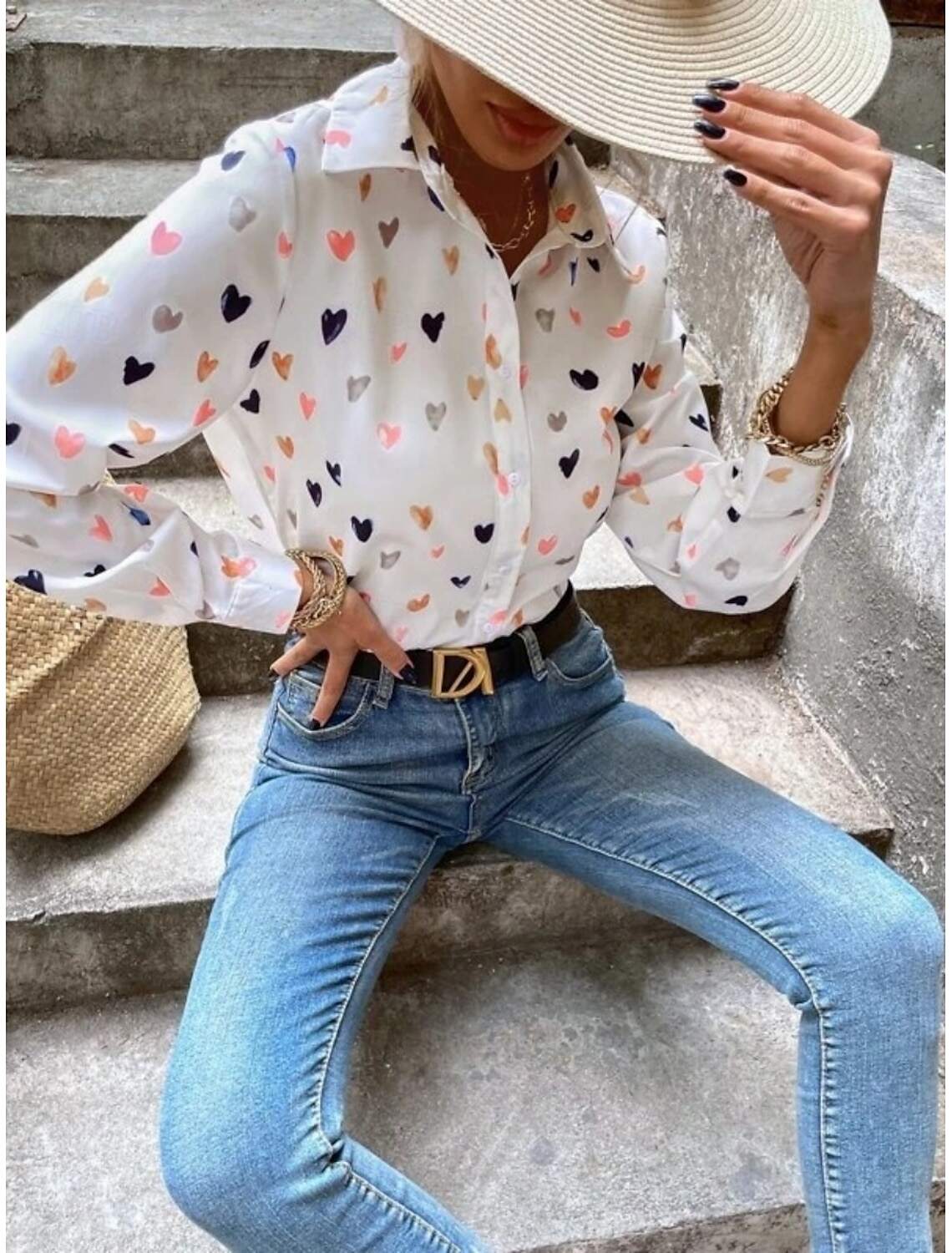 Women's Shirt Blouse Stylish Casual Butterfly Regular Tops Long Sleeve Shirt Collar Buttons Print Regular Fit Daily Summer Spring