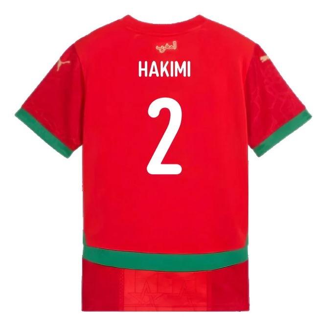 Exclusive-Design 2024-2025 Morocco Home Shirt (Kids) (Hakimi 2)